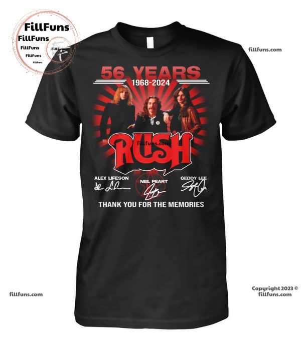 56 Years 1968 – 2024 Rush Thank You For The Memories T-Shirt
