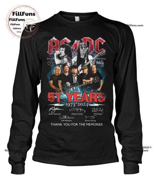 ACDC 51 Years 1973 – 2024 Thank You For The Memories T-Shirt