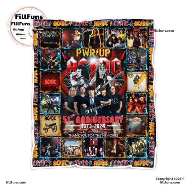 ACDC 51st Anniversary 1973 – 2024 PWR Up Tour Thank You For The Memories Blanket