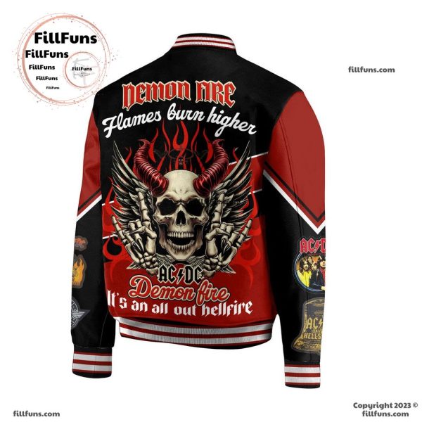 ACDC Demon Fire It’s An All Out Hellfire Baseball Jacket