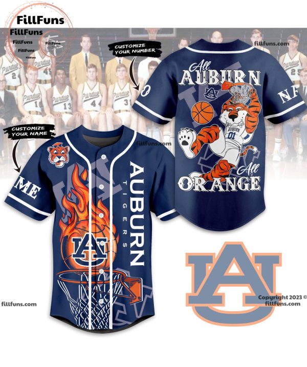 Auburn Tigers All Auburn All Orange Custom Baseball Jersey