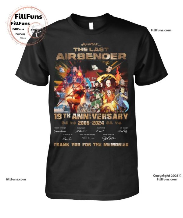 Avatar The Last Airbender 19th Anniversary 2005 – 2024 Thank You For The Memories T-Shirt
