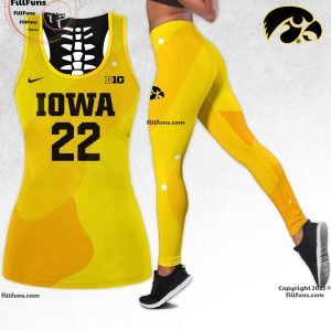 B1G Iowa 22 Caitlin Clark Combo Hollow Tanktop, Leggings – Yellow