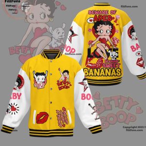 Betty Boop Beware Of Apes Bearing Sweet Bananas Baseball Jacket