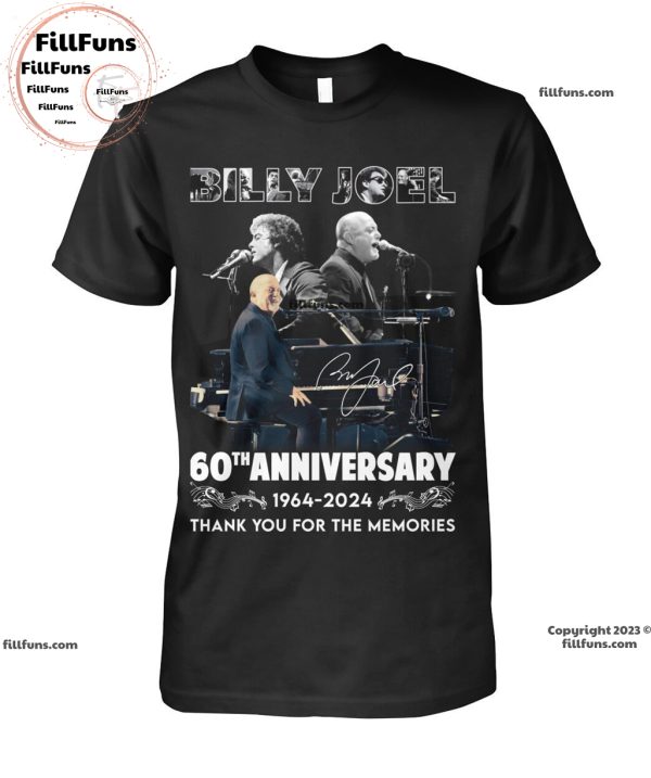 Billy Joel 60th Anniversary 1964 – 2024 Thank You For The Memories T-Shirt
