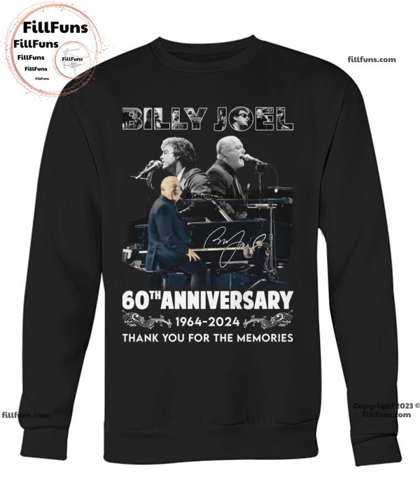 Billy Joel 60th Anniversary 1964 – 2024 Thank You For The Memories T-Shirt