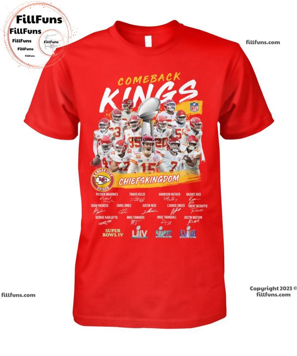 Comeback Kings Kansas City Chiefs Super Bowl LVIII Chiefskingdom T-Shirt