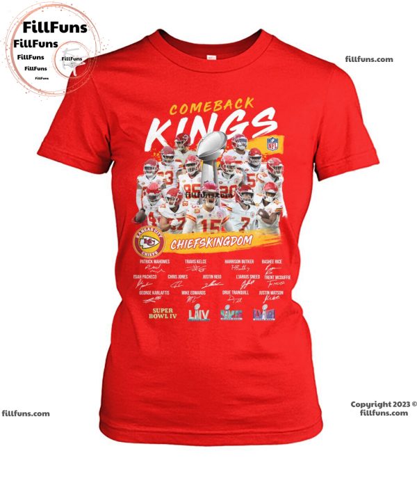 Comeback Kings Kansas City Chiefs Super Bowl LVIII Chiefskingdom T-Shirt