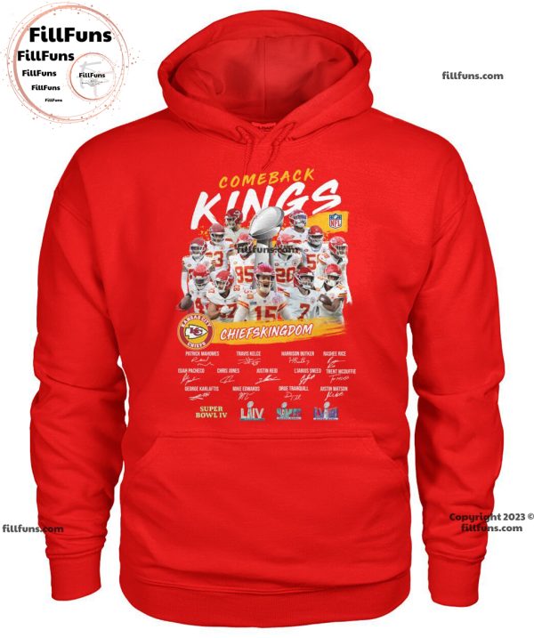 Comeback Kings Kansas City Chiefs Super Bowl LVIII Chiefskingdom T-Shirt