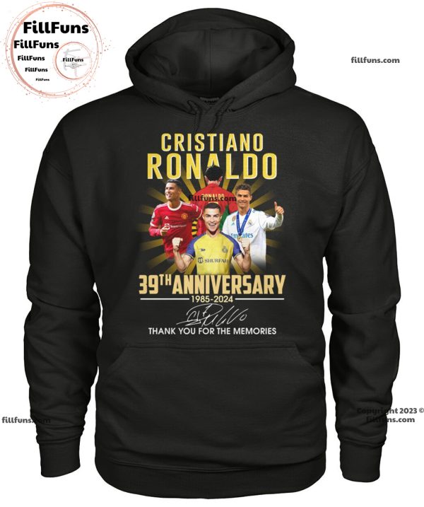 Cristiano Ronaldo 39th Anniversary 1985 – 2024 Thank You For The Memories T-Shirt