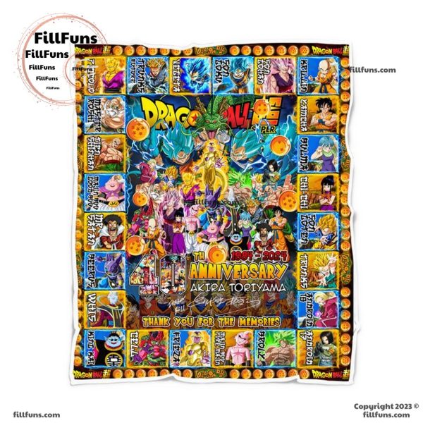 Dragon Ball 40th Anniversary 1984 – 2024 Akira Toriyama Thank You For The Memories Blanket