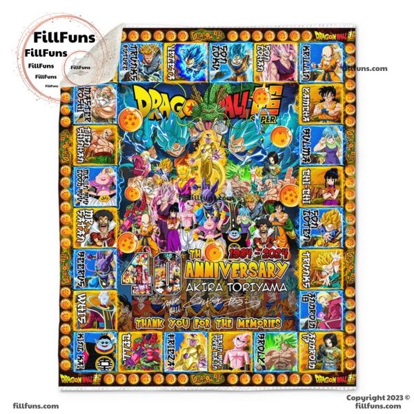 Dragon Ball 40th Anniversary 1984 – 2024 Akira Toriyama Thank You For The Memories Blanket