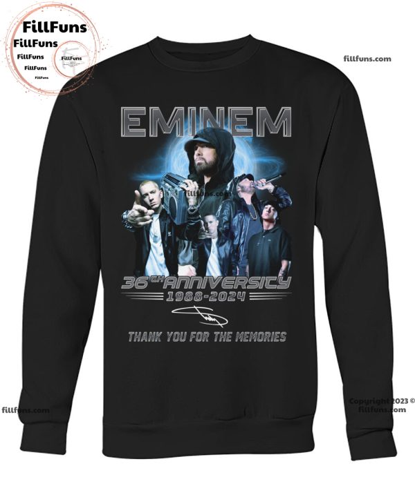 Eminem 36th Anniversary 1988 – 2024 Thank You For The Memories Unisex T-Shirt