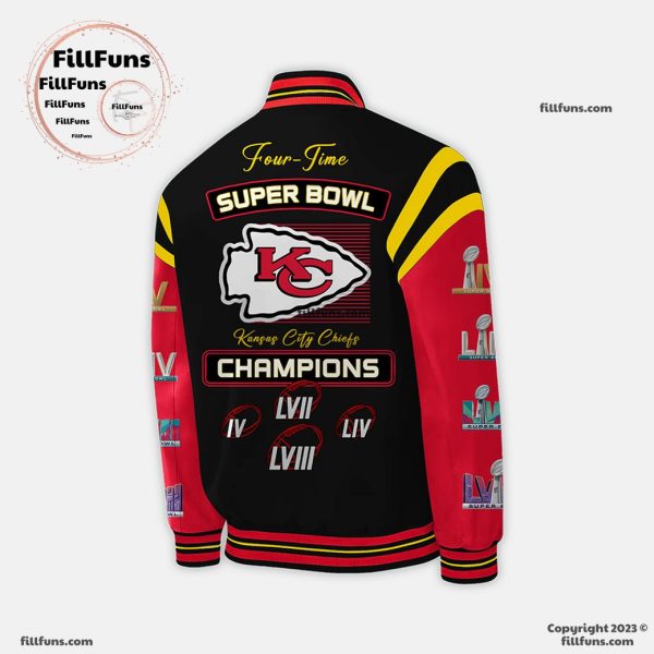 Four-Time Super Bowl LVIII Champions Kansas City Chiefs Baseball Jacket