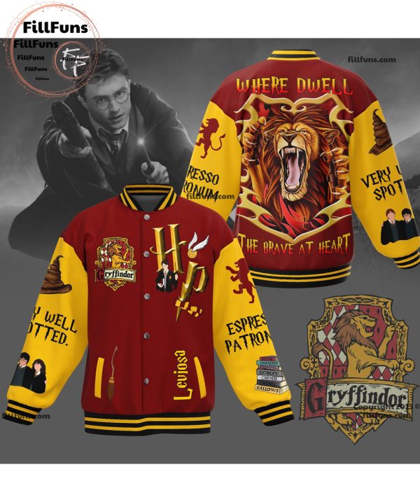 Gryffindor Harry Potter Where Dwell The Brave At Heart Baseball Jacket