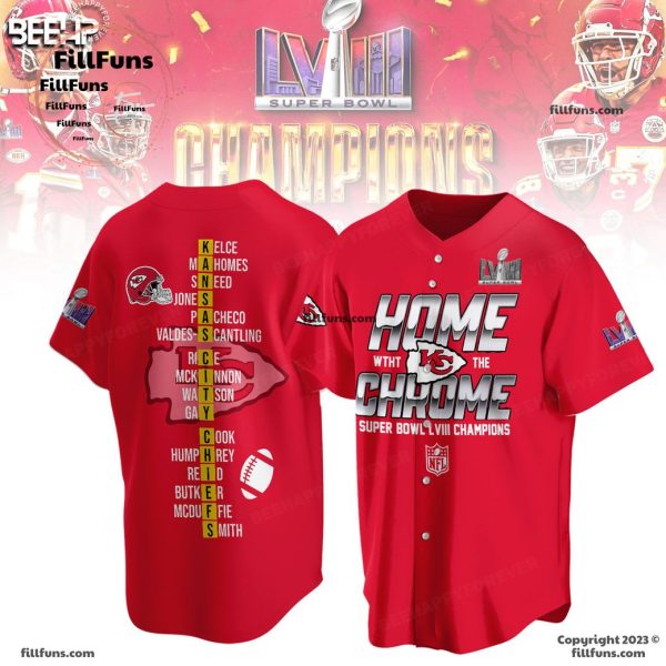 Home With The Chrome Super Bowl LVIII Champions Kansas City Chiefs Red 3D T-Shirt