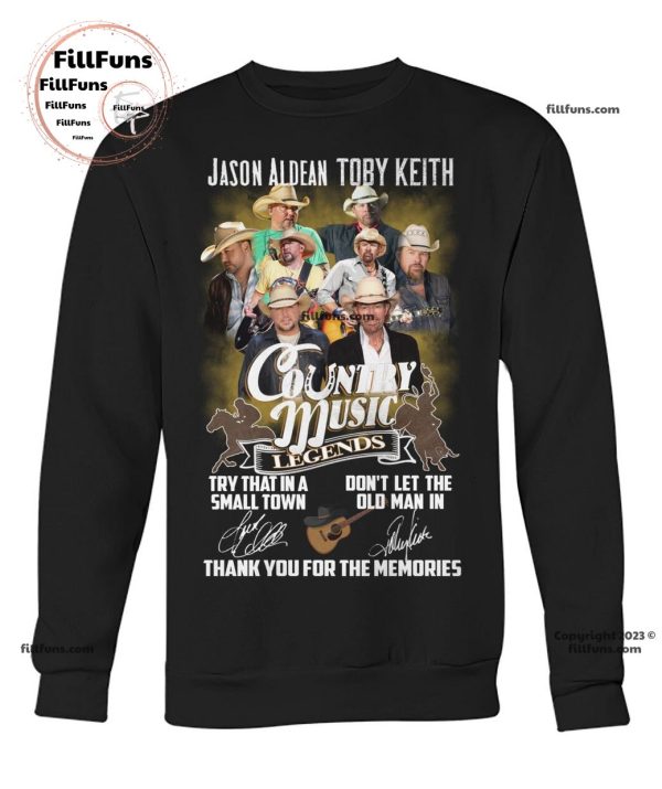 Jason Aldean Toby Keith Country Music Legends Thank You For The Memories T-Shirt