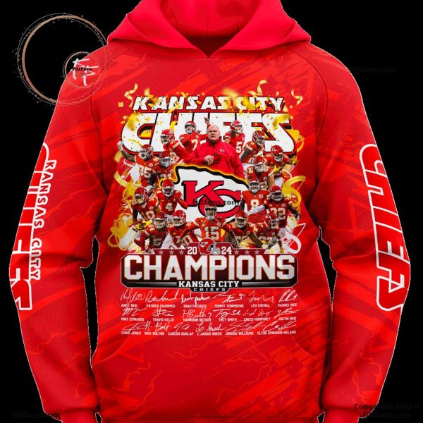 Kansas City Chiefs 2024 Champions 3D Unisex Hoodie
