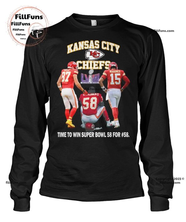 Kansas City Chiefs Kelce And Mahomes Time To Win Super Bowl 58 For 58 T-Shirt