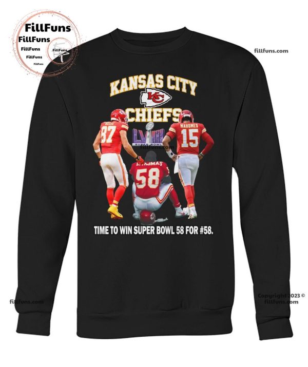 Kansas City Chiefs Kelce And Mahomes Time To Win Super Bowl 58 For 58 T-Shirt