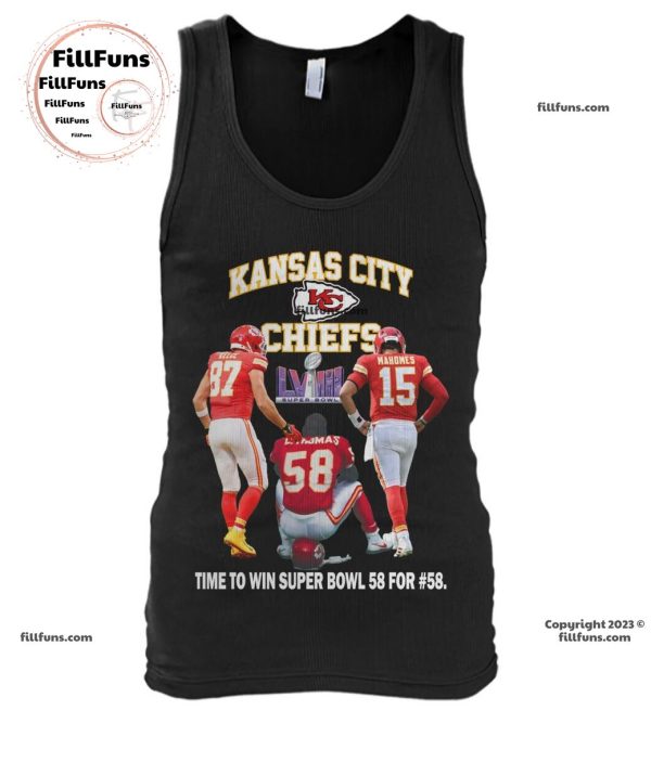 Kansas City Chiefs Kelce And Mahomes Time To Win Super Bowl 58 For 58 T-Shirt