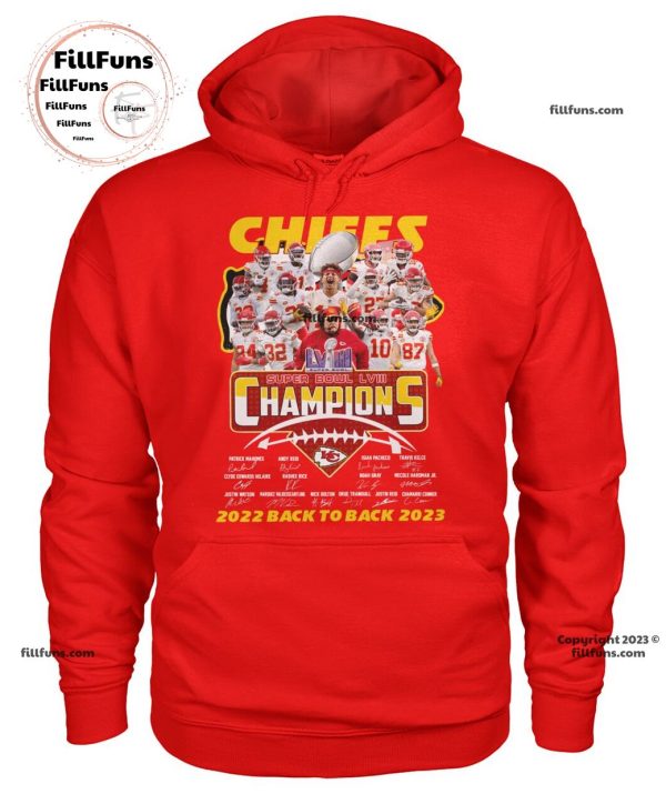 Kansas City Chiefs Super Bowl LVIII Champions 2022 Back To Back 2023 T-Shirt
