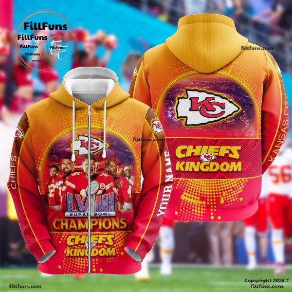 Kansas City Chiefs Super Bowl LVIII Champions Chiefs Kingdom Hoodie, Jogger, Cap