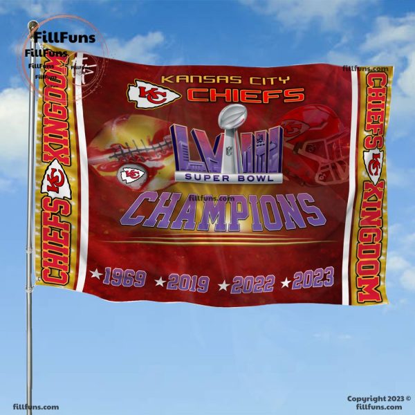 Kansas City Chiefs X4 Super Bowl Champions Flag