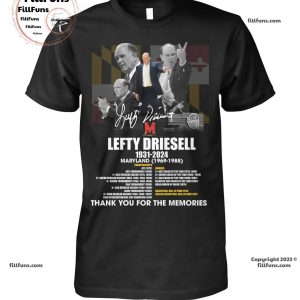 Lefty Driesell 1931-2024 Thank You For The Memories Unisex T-Shirt