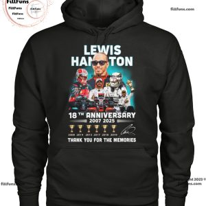 Lewis Hamilton 18th Anniversary 2007 – 2025 Thank You For The Memories Unisex T-Shirt
