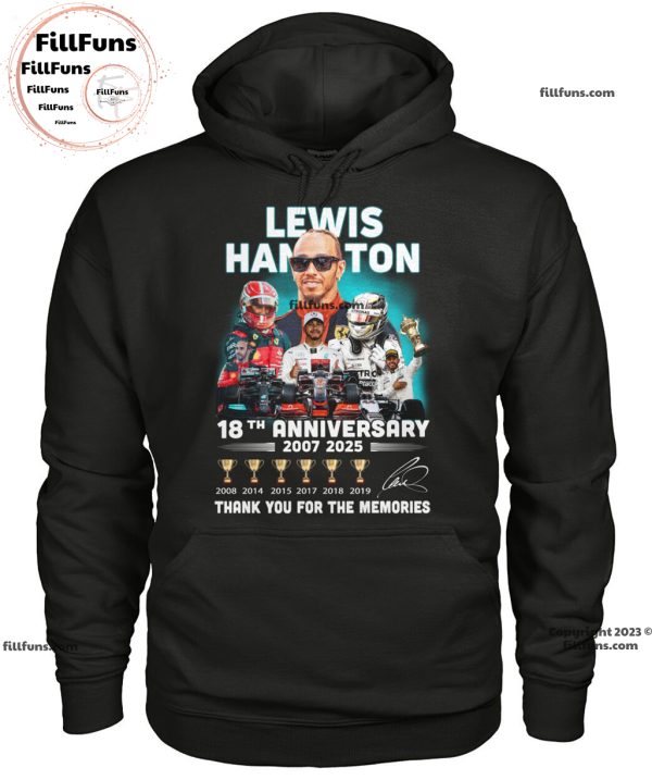 Lewis Hamilton 18th Anniversary 2007 – 2025 Thank You For The Memories Unisex T-Shirt