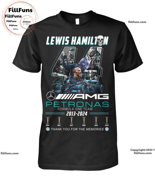 Lewis Hamilton AMG Petronas Formula One Team 2013 – 2024 Thank You For The Memories T-Shirt