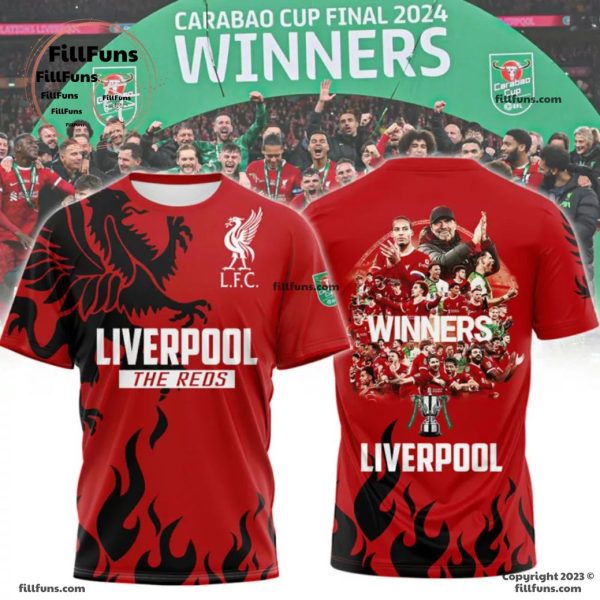 Liverpool F.C The Reds Winners Carabao Cup 3D T-Shirt