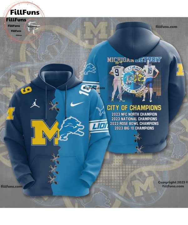 Michigan Wolverines Football x Detroit Lions Hoodie, Jogger