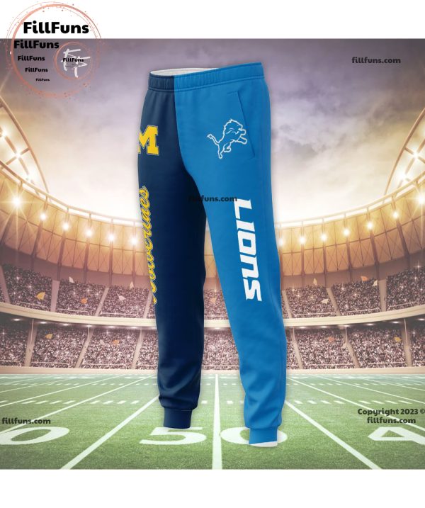 Michigan Wolverines Football x Detroit Lions Hoodie, Jogger