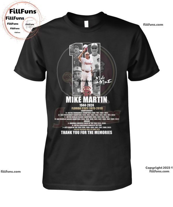 Mike Martin 1944 – 2024 Florida State 1975 – 2019 Thank You For The Memories T-Shirt