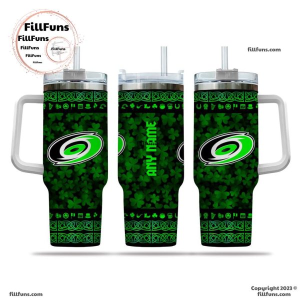 NHL Carolina Hurricanes Special St. Patrick’s Day 40oz Tumbler With Handle