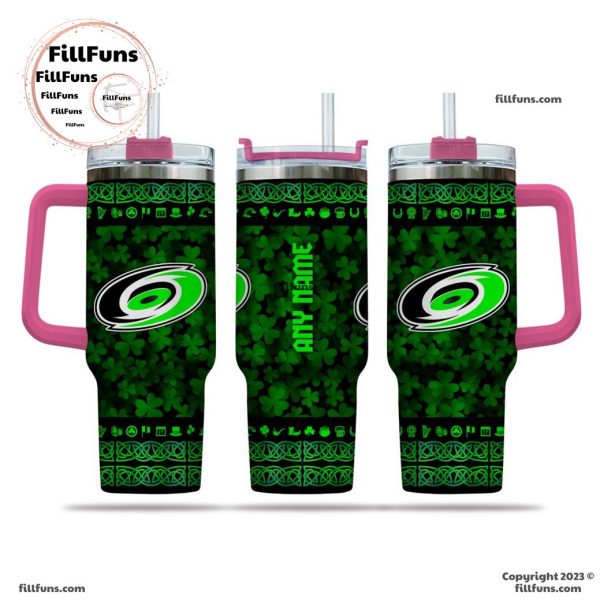 NHL Carolina Hurricanes Special St. Patrick’s Day 40oz Tumbler With Handle