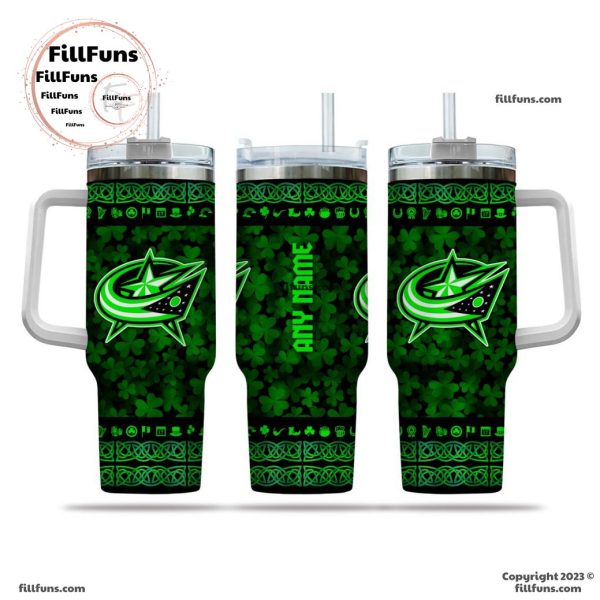 NHL Columbus Blue Jackets Special St. Patrick’s Day 40oz Tumbler With Handle