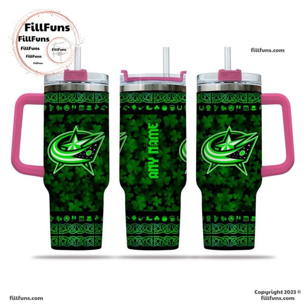 NHL Columbus Blue Jackets Special St. Patrick’s Day 40oz Tumbler With Handle