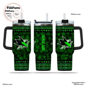 NHL San Jose Sharks Special St. Patrick’s Day 40oz Tumbler With Handle