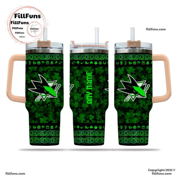 NHL San Jose Sharks Special St. Patrick’s Day 40oz Tumbler With Handle