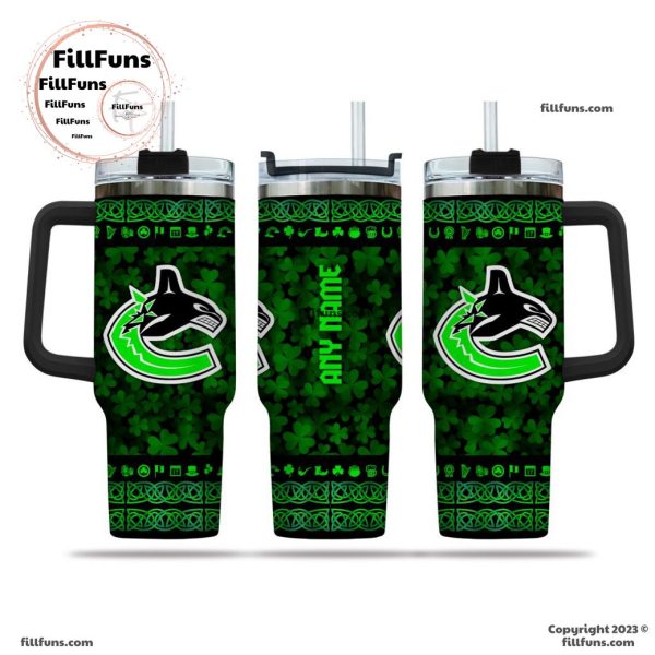 NHL Vancouver Canucks Special St. Patrick’s Day 40oz Tumbler With Handle