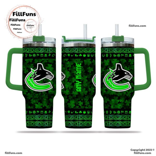 NHL Vancouver Canucks Special St. Patrick’s Day 40oz Tumbler With Handle