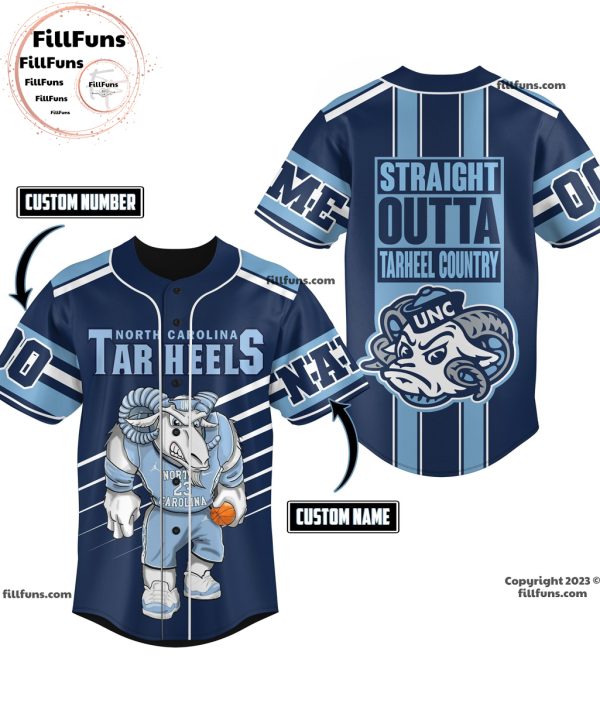 North Carolina Tar Heels Straight Outta Tarheel Country Custom Baseball Jersey