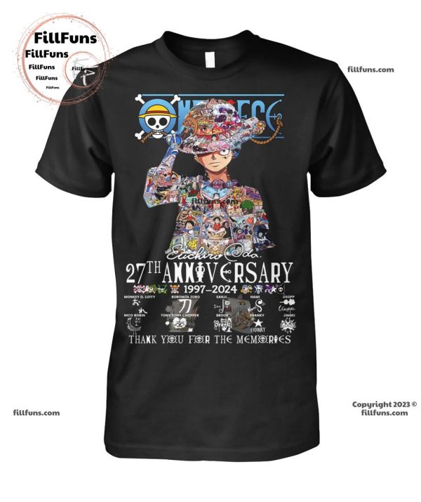 One Piece 27th Anniversary 1997 – 2024 Thank You For The Memories T-Shirt