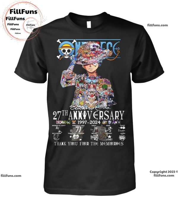 One Piece 27th Anniversary 1997 – 2024 Thank You For The Memories Unisex T-Shirt