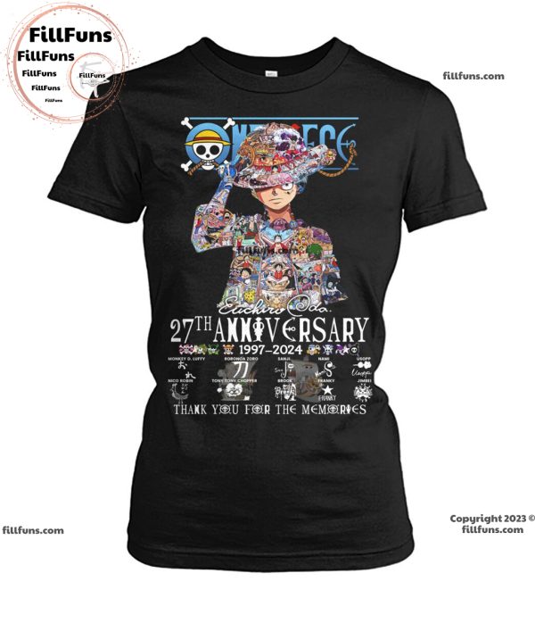 One Piece 27th Anniversary 1997 – 2024 Thank You For The Memories Unisex T-Shirt