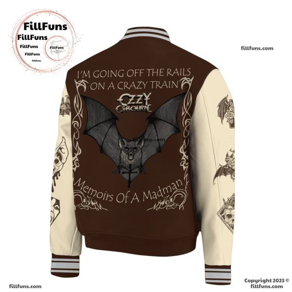 Ozzy Osbourne I’m Going Off The Rails On A Crazy Train Memoirs Of A Madman Baseball Jacket