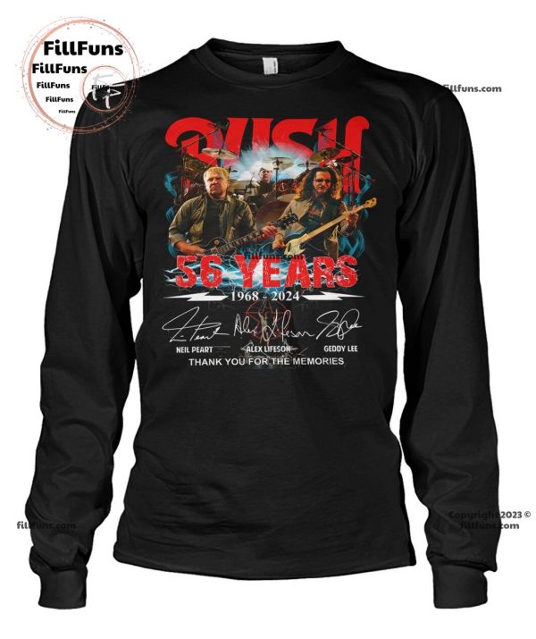 Rush 56 Years 1968-2024 Thank You For The Memories T-Shirt